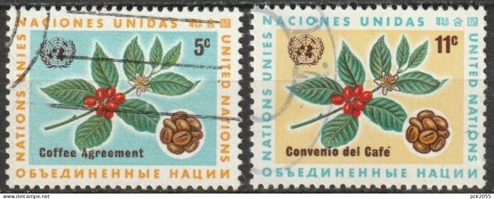 UNO New York 1966 Mi-Nr.168 - 169 O Gestempelt Internationales Kaffee-Abkommen ( 4624) Günstiger Versand 1,00€ - 1,20€ - Gebruikt