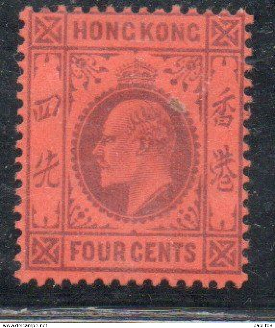 HONG KONG 1903 1911 1906 KING EDWARD VII 4c MH - Unused Stamps