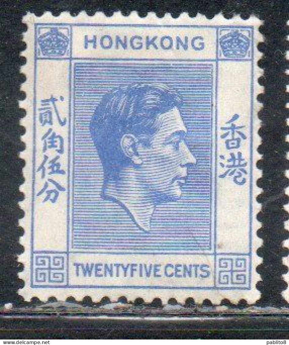 HONG KONG 1938 1948 KING GEORGE VI 25c MH - Unused Stamps