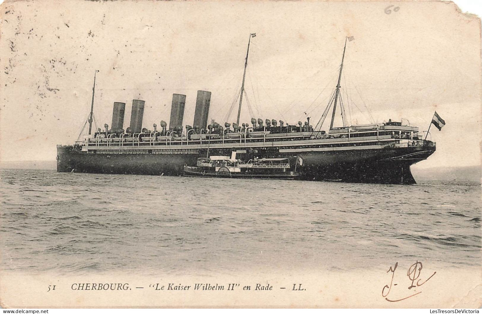 FRANCE - Cherbourg - Le Kaiser Wilhelm II  En Rade - LL - Carte Postale Ancienne - Cherbourg