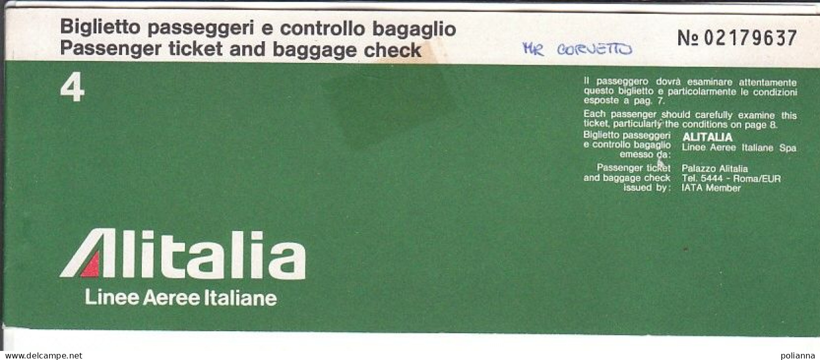 B2462 - AVIAZIONE - CARTA D'IMBARCO - BIGLIETTO AEREO ALITALIA MILANO-ROMA-TELAVIV 1971 - Billetes