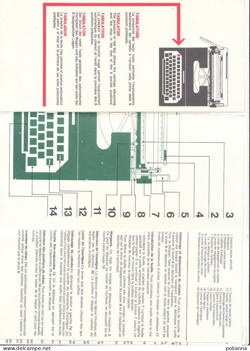 B2464 - ISTRUZIONI MACCHINA DA SCRIVERE OLIVETTI - Andere Toestellen