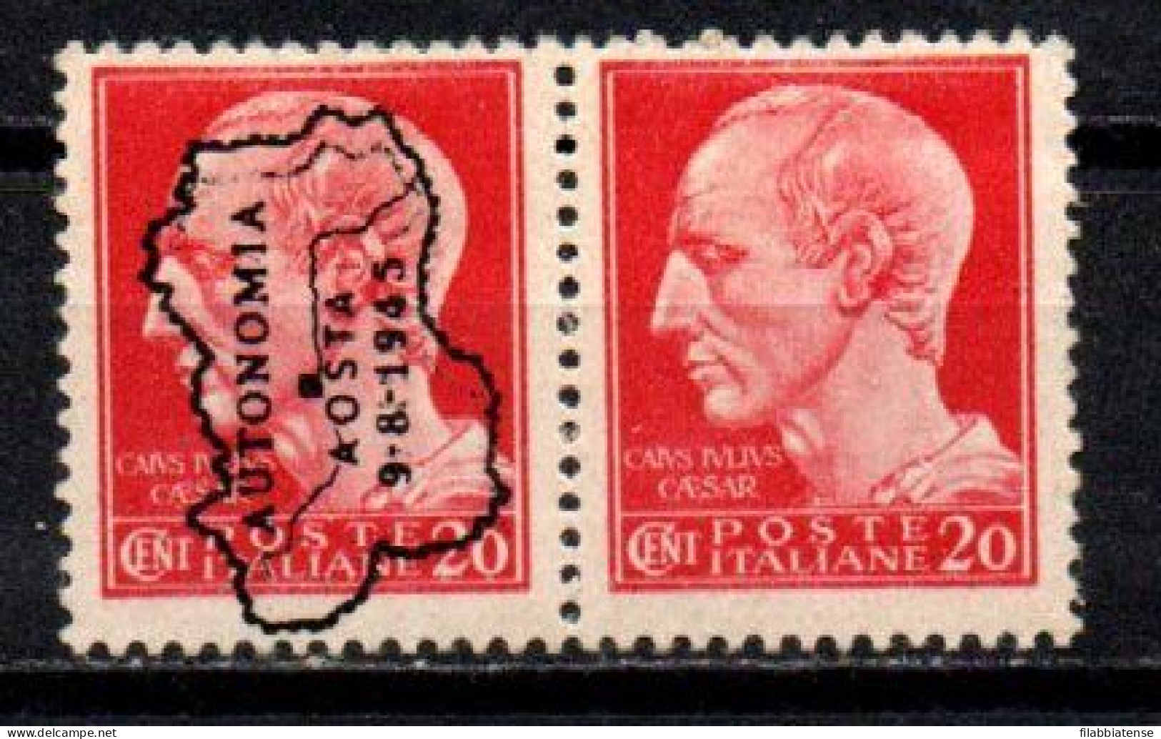 1945 - Italia - Emissioni Locali - Aosta 20 Cent. Soprastampata    ------- - Comite De Liberación Nacional (CLN)