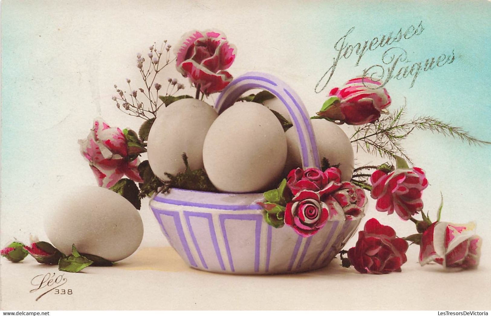 FÊTES - VŒUX - Joyeuses Pâques - Œufs - Colorisé - Carte Postale Ancienne - Easter