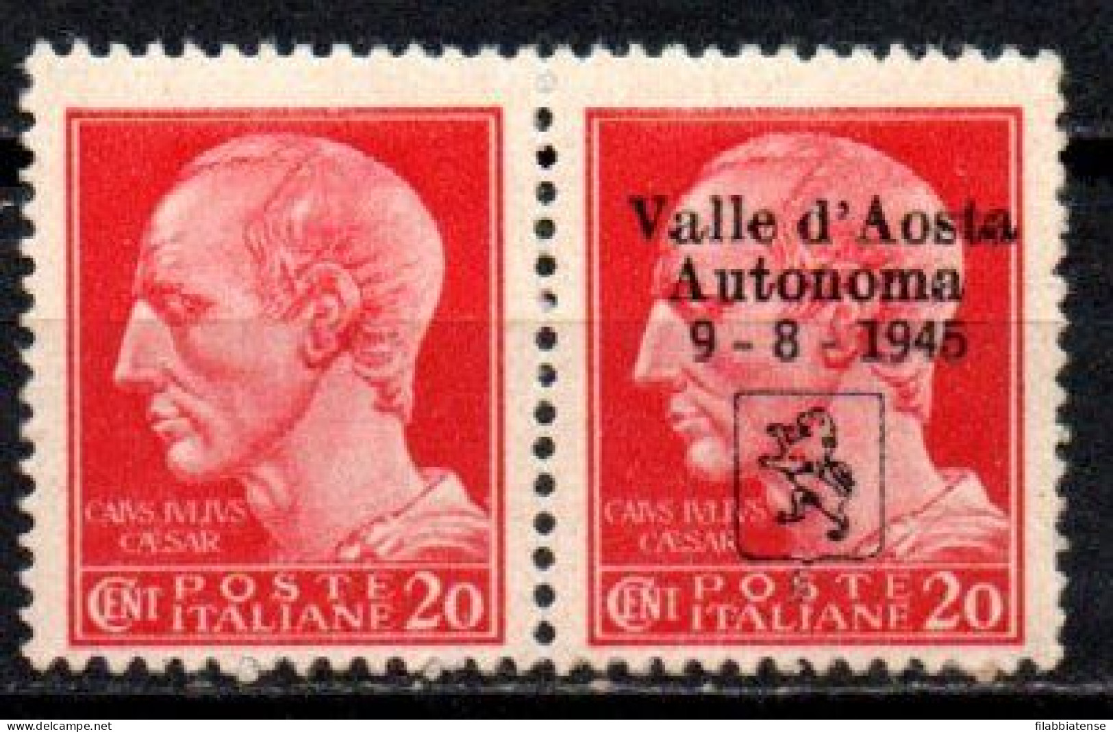 1945 - Italia - Emissioni Locali - Aosta 20 Cent. Soprastampata    ------- - Centraal Comité Van Het Nationaal Verzet (CLN)