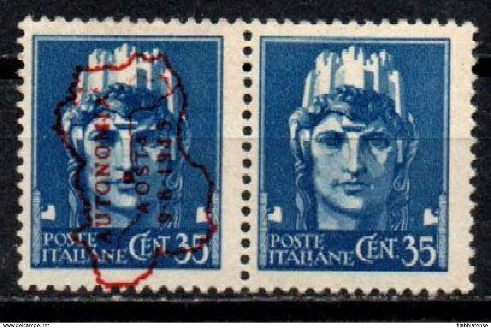 1945 - Italia - Emissioni Locali - Aosta 35 Cent. Soprastampata    ------- - Nationales Befreiungskomitee