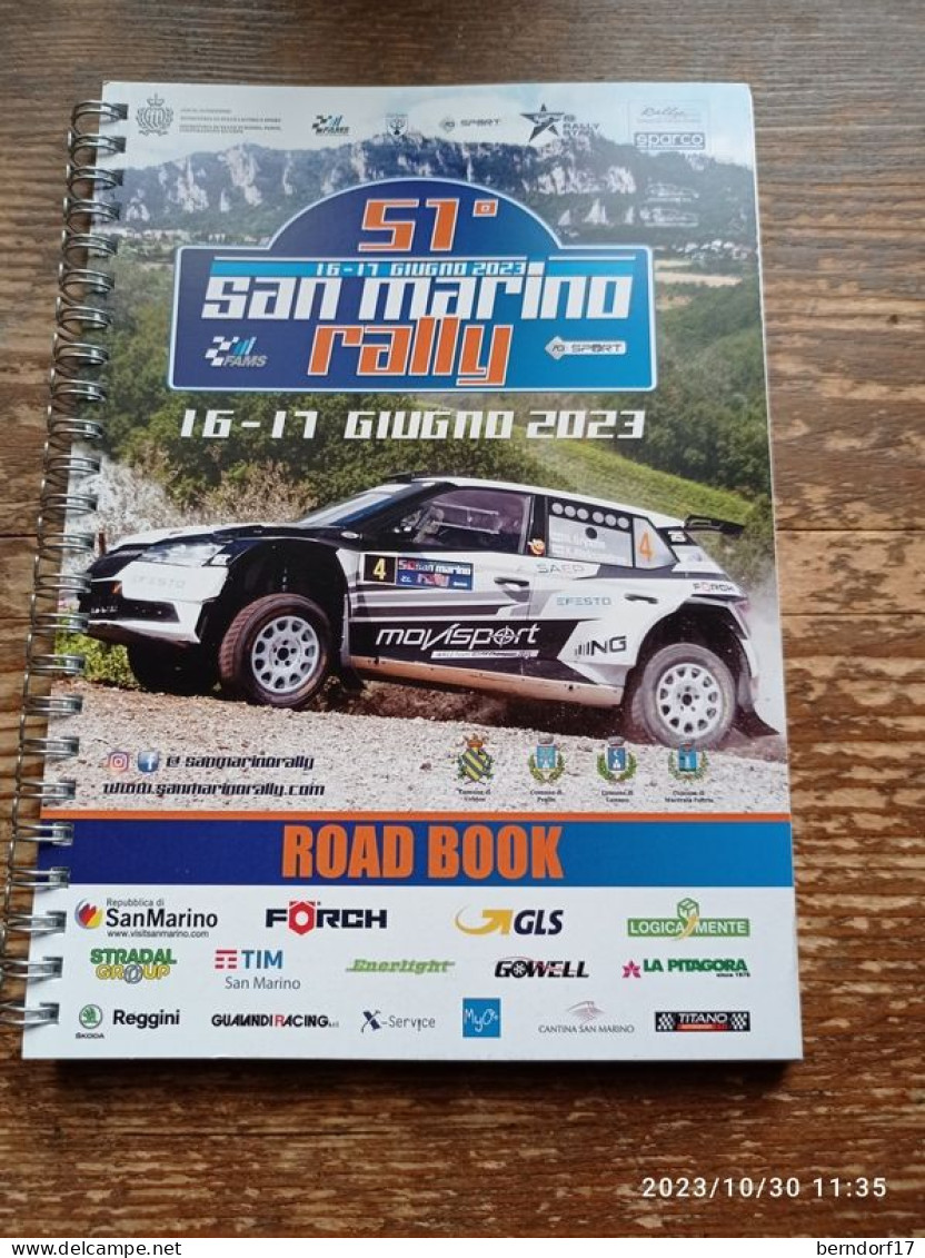 SAN MARINO RALLY 2023 - 51° - ROAD BOOK - Car Racing - F1