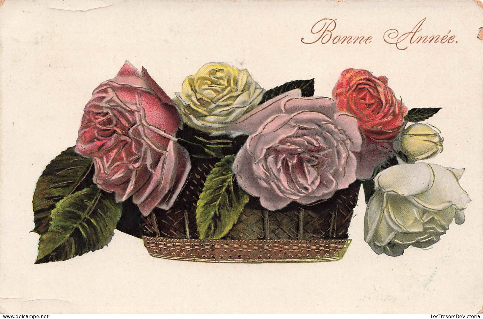 FÊTES - VŒUX - Bonne Année - Fleurs - Colorisé - Carte Postale Ancienne - Nouvel An