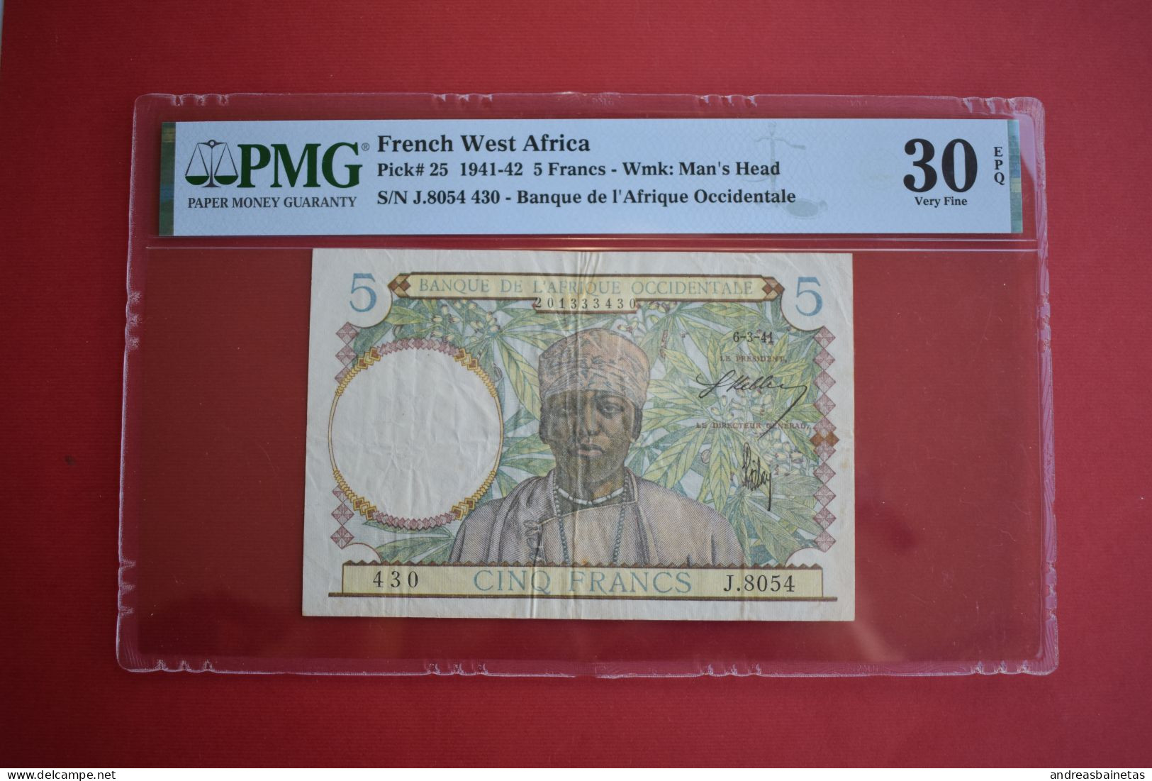 Banknotes  French West Africa 25 Francs 6.3.1941 PMG 30 - États D'Afrique De L'Ouest