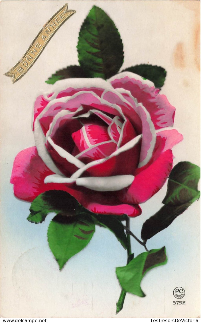 FÊTES - VŒUX - Bonne Année - Rose - Carte Postale Ancienne - Nouvel An