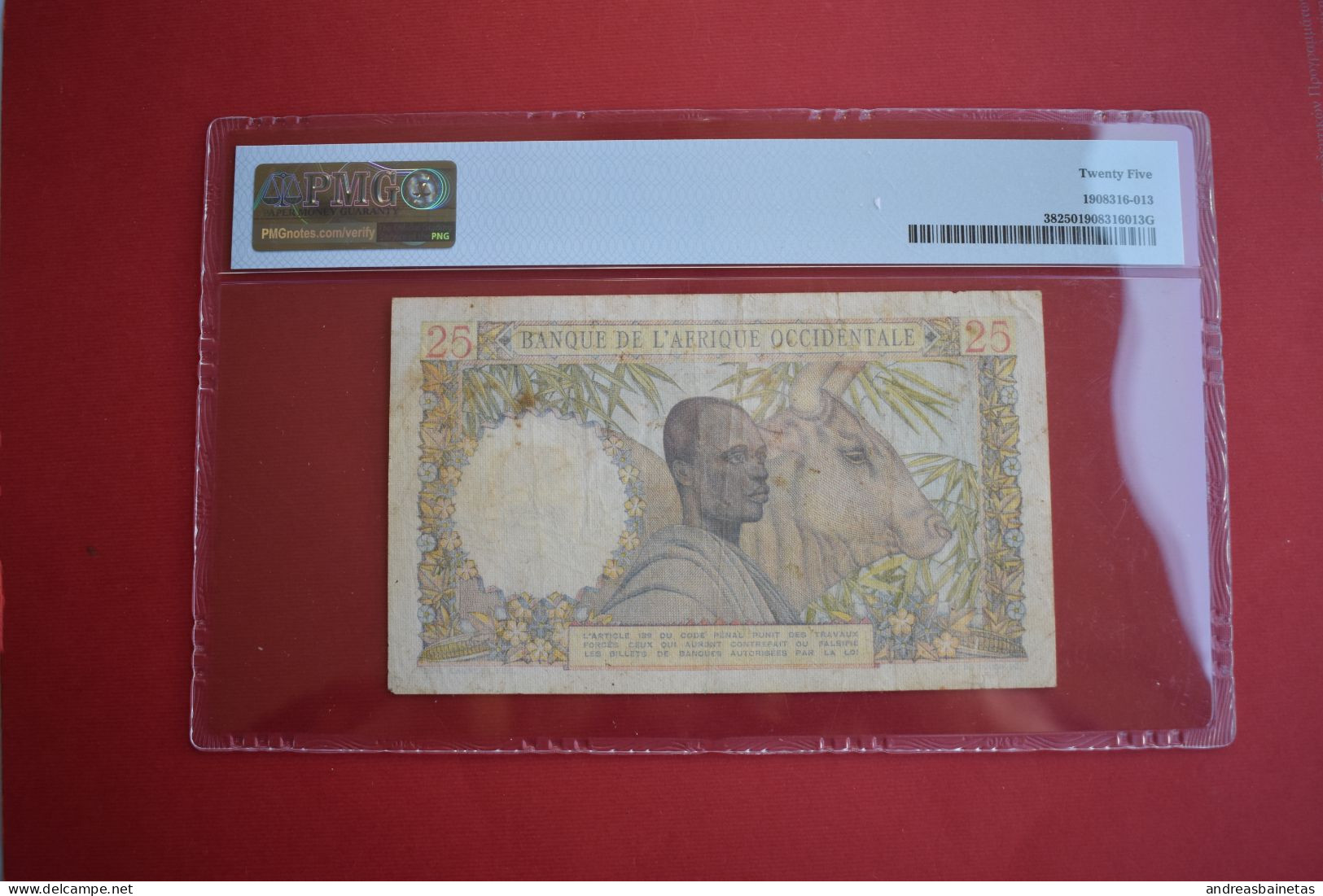 Banknotes  French West Africa 25 Francs 17.8.1943 PMG 25 - États D'Afrique De L'Ouest