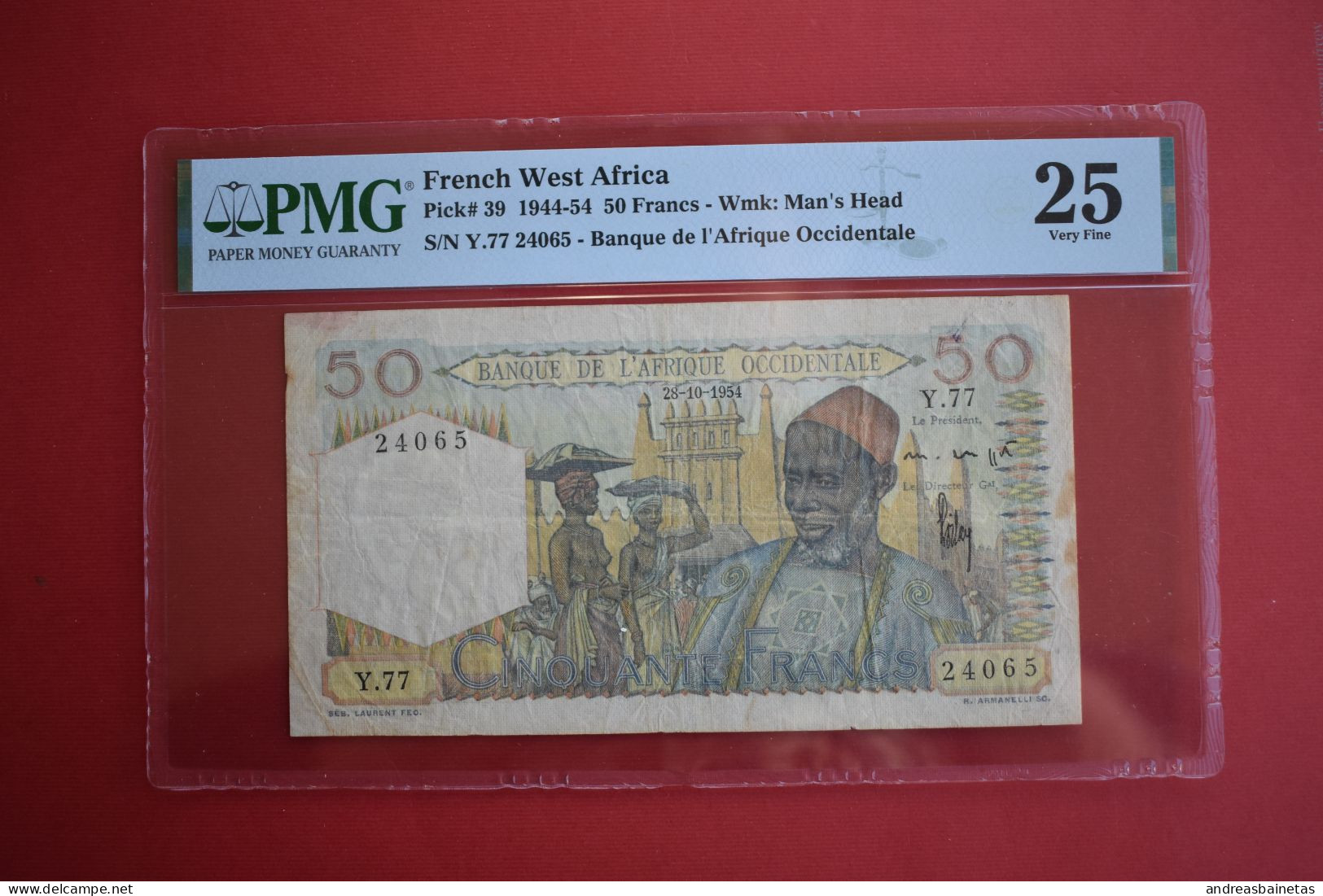Banknotes  French West Africa 50 Francs 28.10.1954 PMG 25 - États D'Afrique De L'Ouest