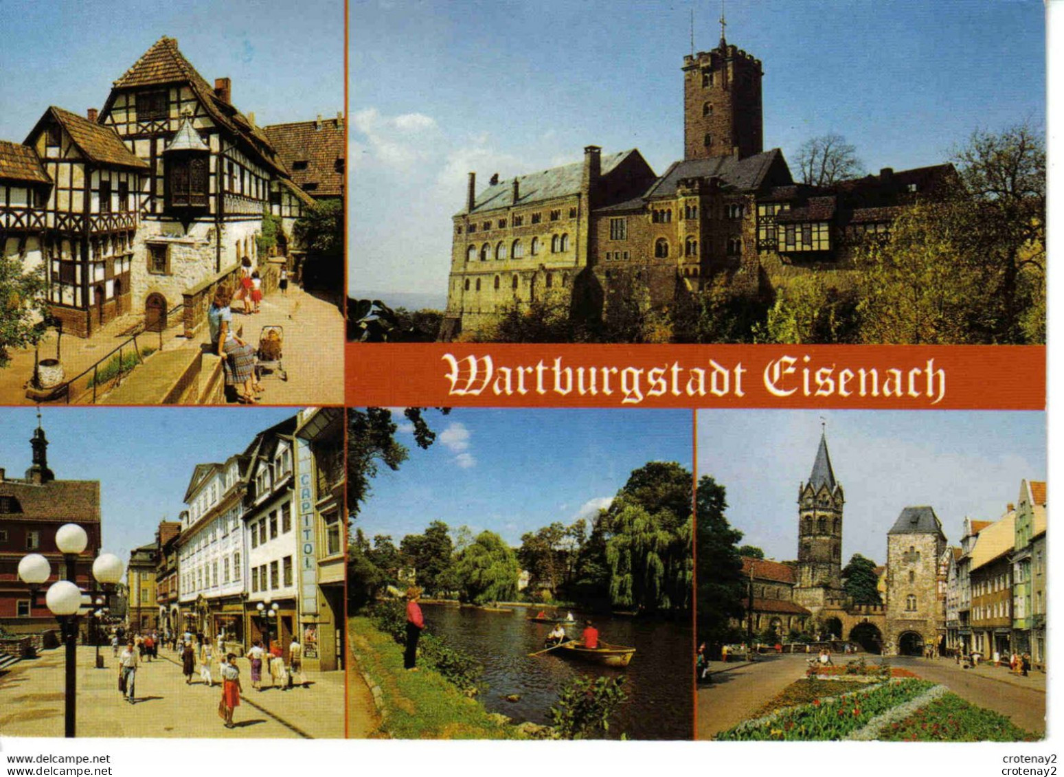 WARTBURG Stadt Eisenach 5 Vues Animée Auslese Bild Verlag Barque Poussette Enseigne Capitol VOIR DOS - Warburg