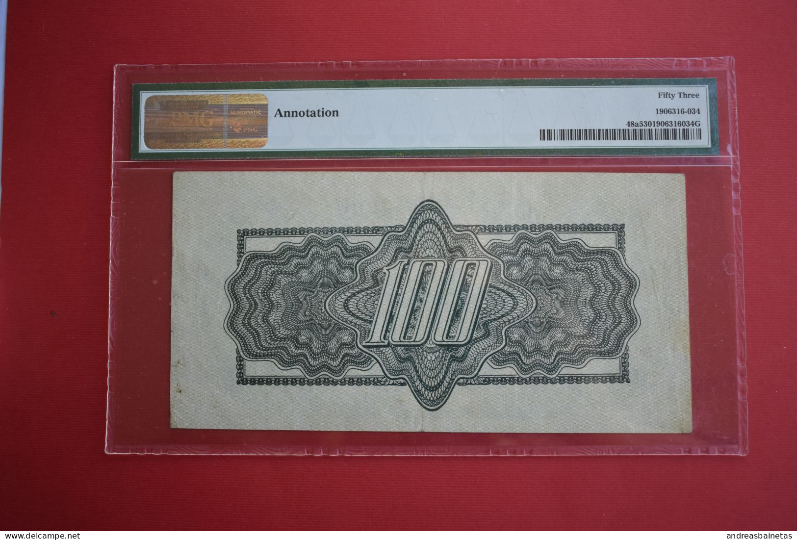 Banknotes Czechoslovakia  100 Korun 1944 PMG 53 Pick#48a - Tchécoslovaquie