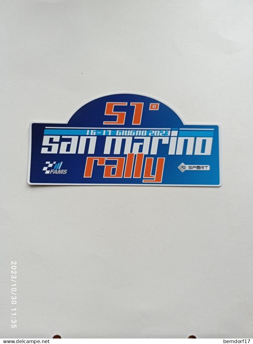 SAN MARINO RALLY 2023 - 51° - DECALS - Automobilismo - F1