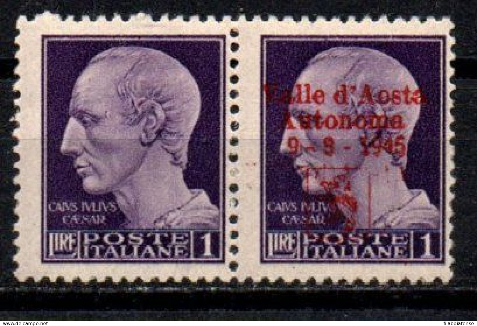 1945 - Italia - Emissioni Locali - Aosta 1 Lira Soprastampata    ------- - Comite De Liberación Nacional (CLN)