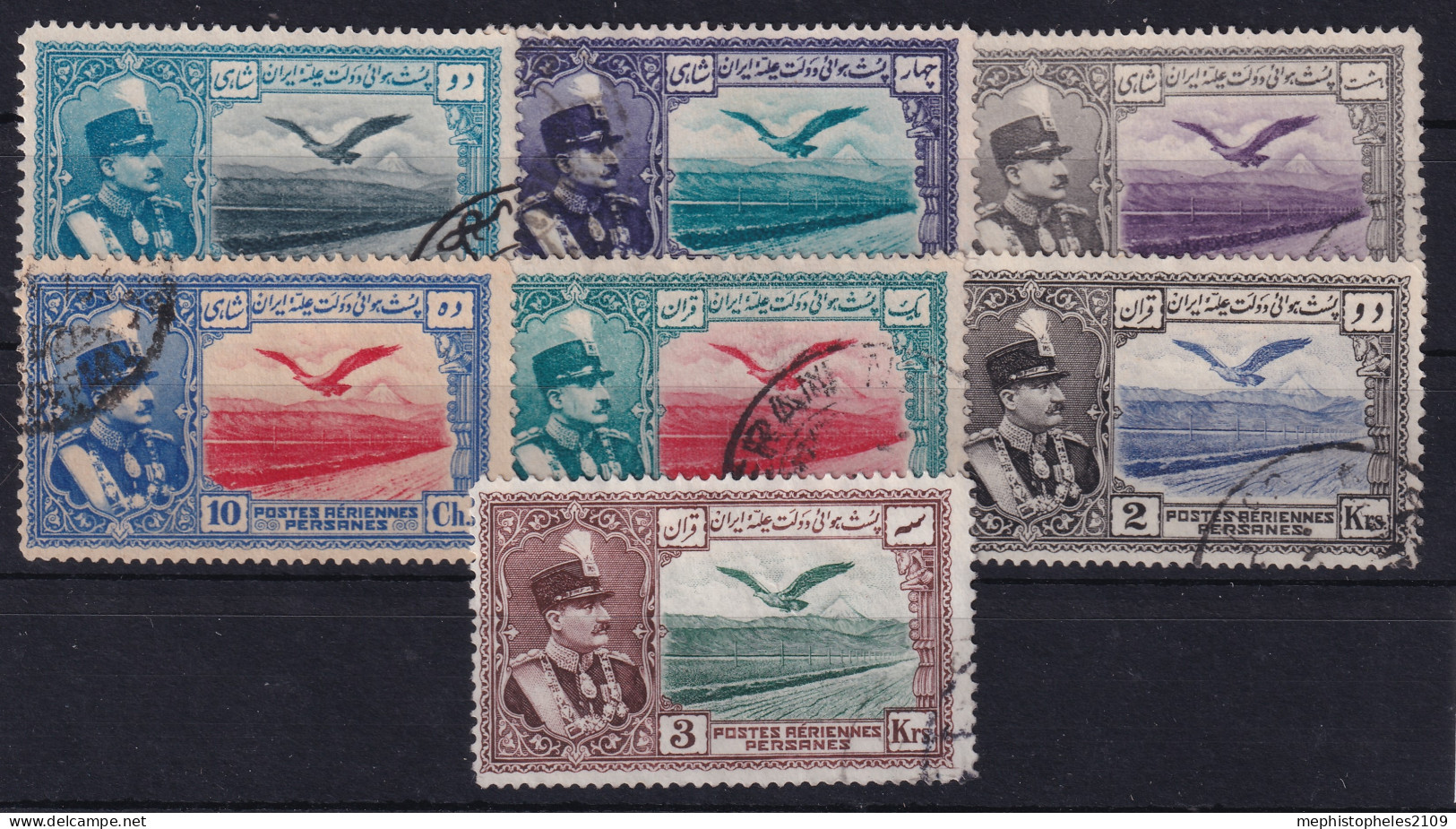 PERSIA 1930 - Canceled - Sc# C35, C37, C40, C41, C44, C45, C46 - Air Mail - Iran