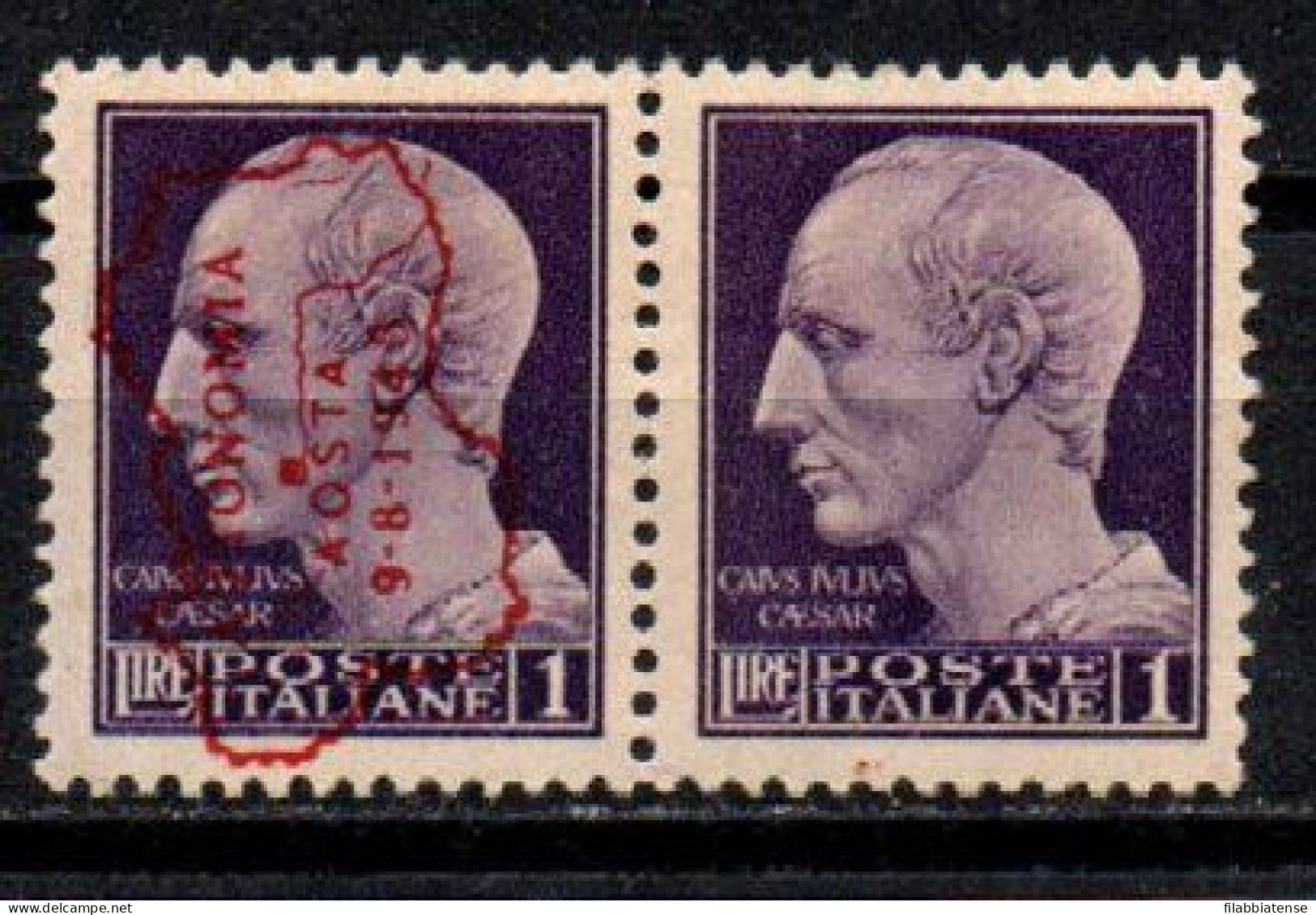 1945 - Italia - Emissioni Locali - Aosta 1 Lira Soprastampata    ------- - Centraal Comité Van Het Nationaal Verzet (CLN)