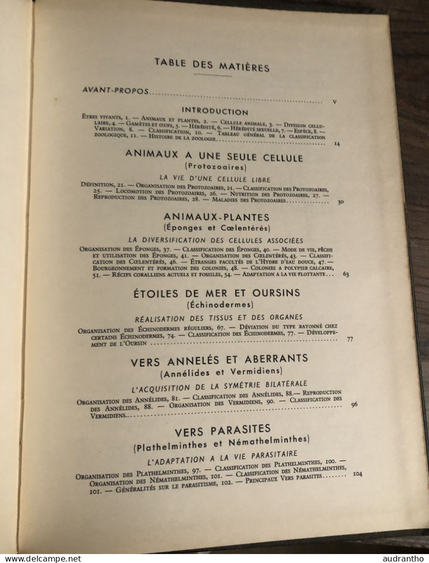 LA VIE DES ANIMAUX par L. Bertin professeur musée histoire naturelle tome 1 Larousse 1949 1036 gravures 9 en couleur