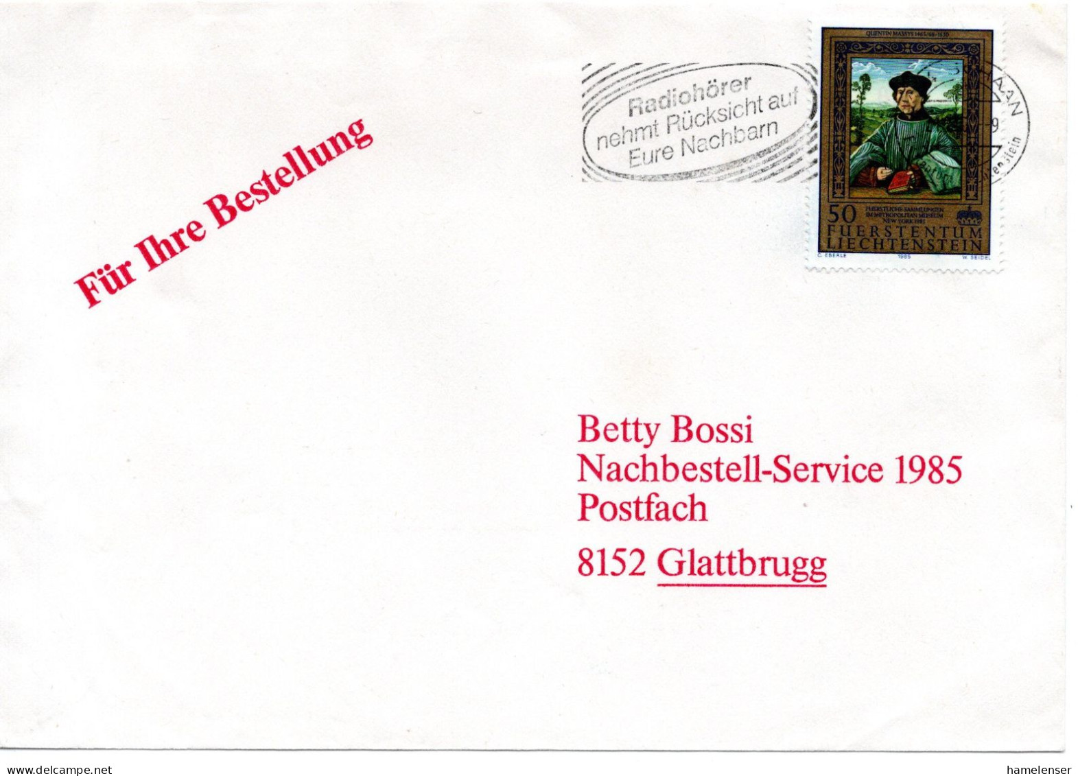 60394 - Liechtenstein - 1985 - 50Rp Gemaelde EF A Bf SCHAAN - ... -> Schweiz - Religion