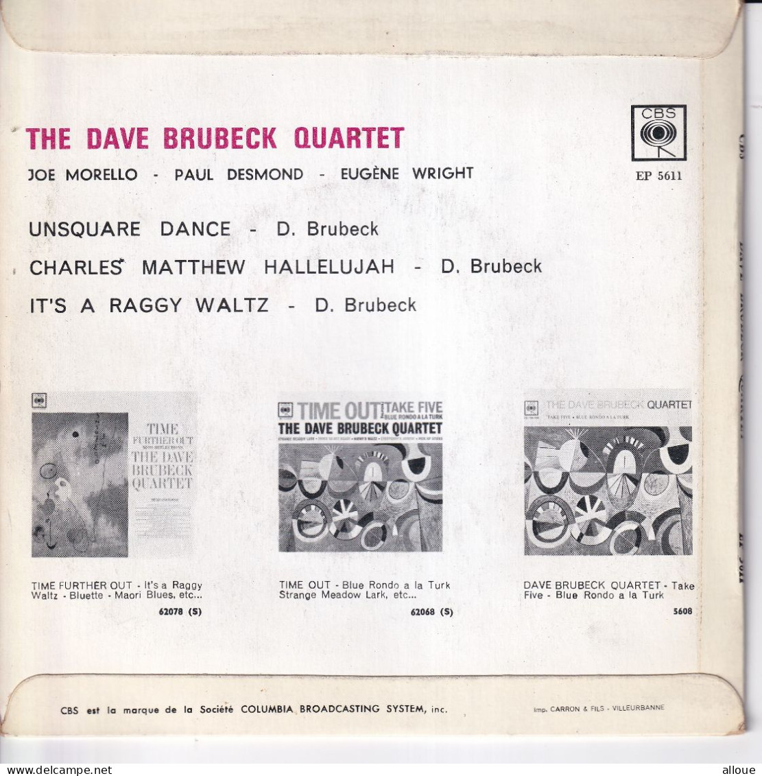 THE DAVE BRUBECK QUARTET - FR EP - UNSQUARE DANCE + 2 - Jazz