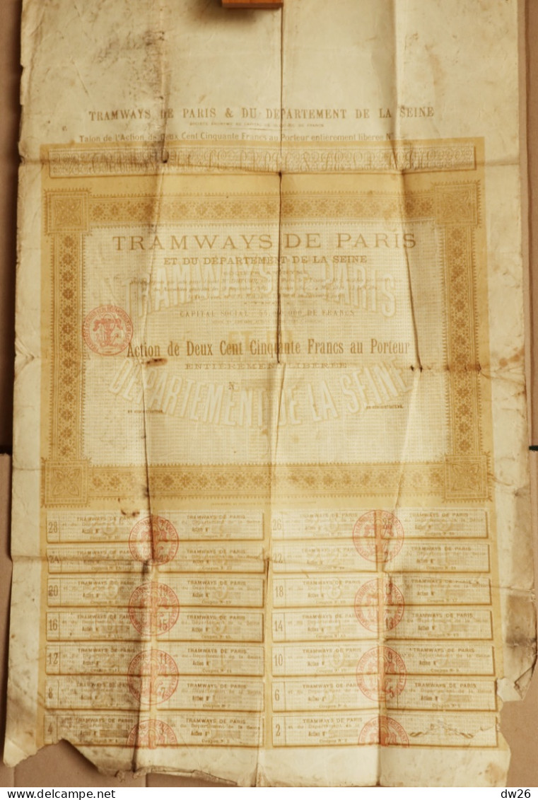 Action Tramways De Paris Et Du Département De La Seine - 250 Francs Au Porteur 1910 - S - V