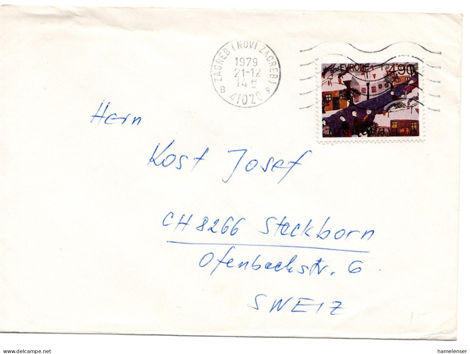 60395 - Jugoslawien - 1979 - 4,90Din Gemaelde EF A Bf ZAGREB -> Schweiz - Religious