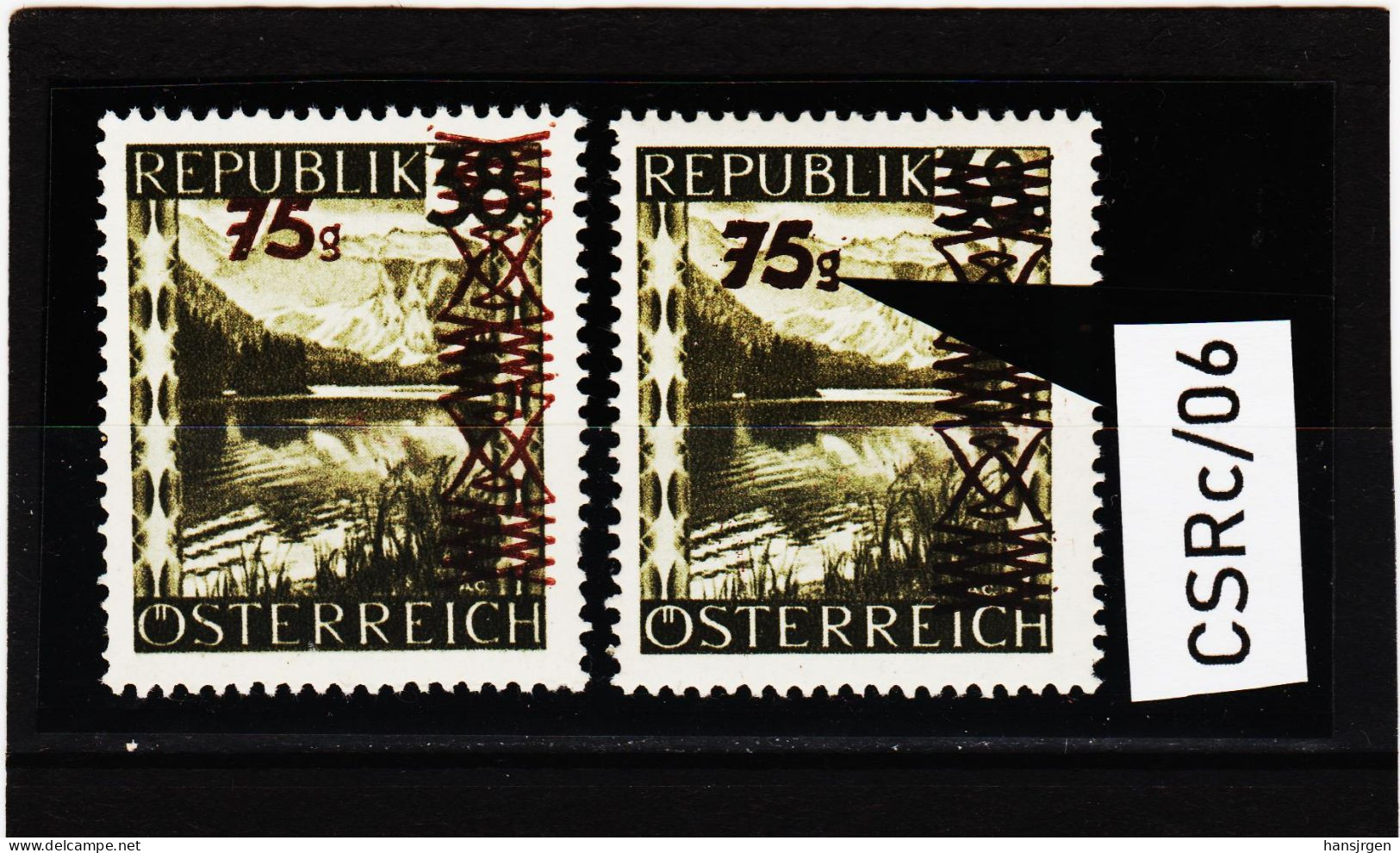 CSRc/06 ÖSTERREICH 1947 Michl 835 PLATTENFEHLER  AUFDRUCK Schwarz Statt Braun " Dickes G " ** Postfrisch SIEHE ABBILDUNG - Errors & Oddities