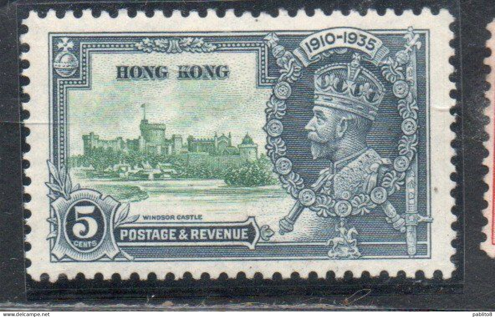 HONG KONG 1935 KING GEORGE V SILVER JUBILEE 5c MH - Ongebruikt