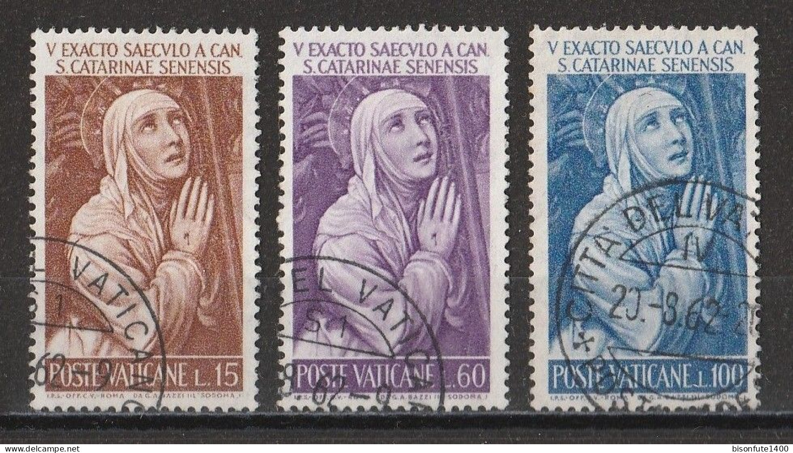 Vatican 1962 : Timbres Yvert & Tellier N° 344 - 348 - 349 - 350 - 351 - 352 - 353 - 354 Et 355 Oblitérés. - Usados