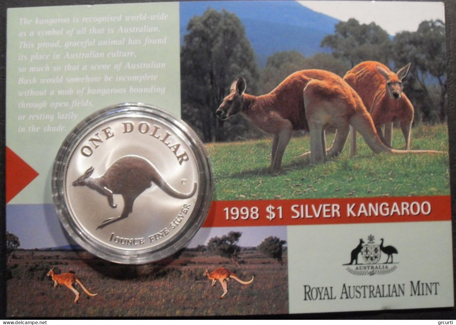 Australia - 1 Dollar 1998 - Canguro - KM# 365 - Silver Bullions