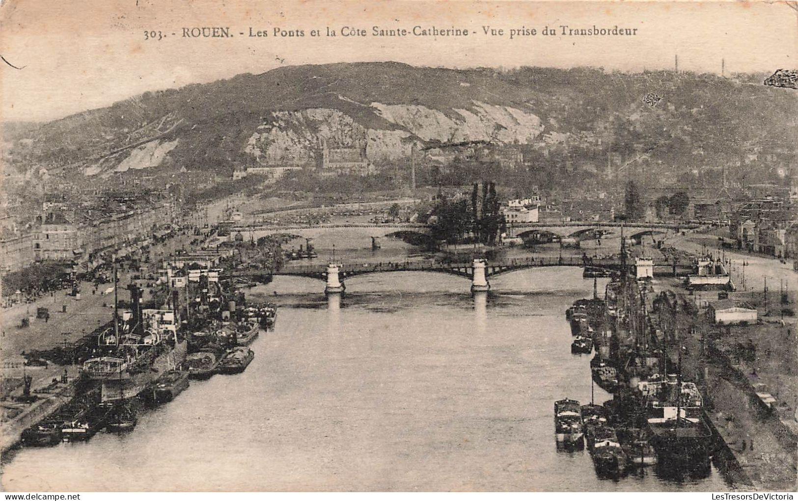 FRANCE - Rouen - Les Ponts Et La Côte Sainte Catherien - Vue Prise Du Transborder - Carte Postale Ancienne - Rouen