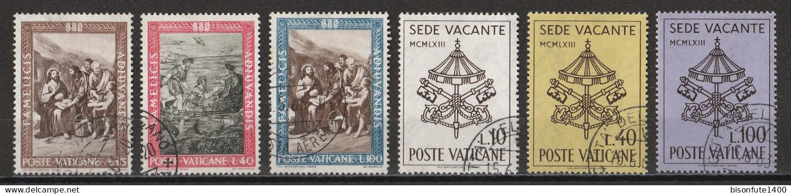 Vatican 1963 : Timbres Yvert & Tellier N° 374 - 375 - 376 - 380 - 381 - 382 - 383 - 384 - 385 - 386 - 387 - 388 -....... - Oblitérés