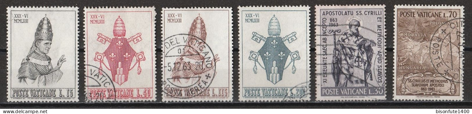 Vatican 1963 : Timbres Yvert & Tellier N° 374 - 375 - 376 - 380 - 381 - 382 - 383 - 384 - 385 - 386 - 387 - 388 -....... - Usados
