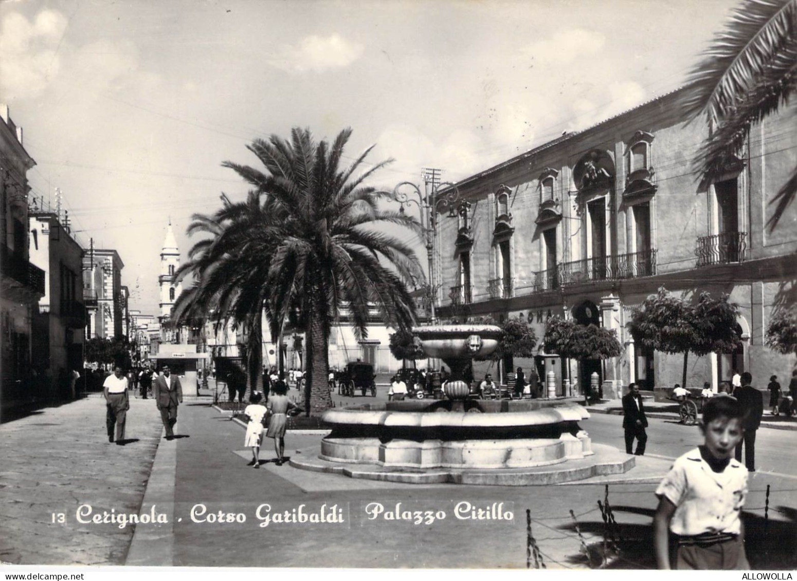 23950 " CERIGNOLA-CORSO GARIBALDI-PALAZZO CITILLO " ANIMATA-VERA FOTO-CART. SPED.1957 - Cerignola