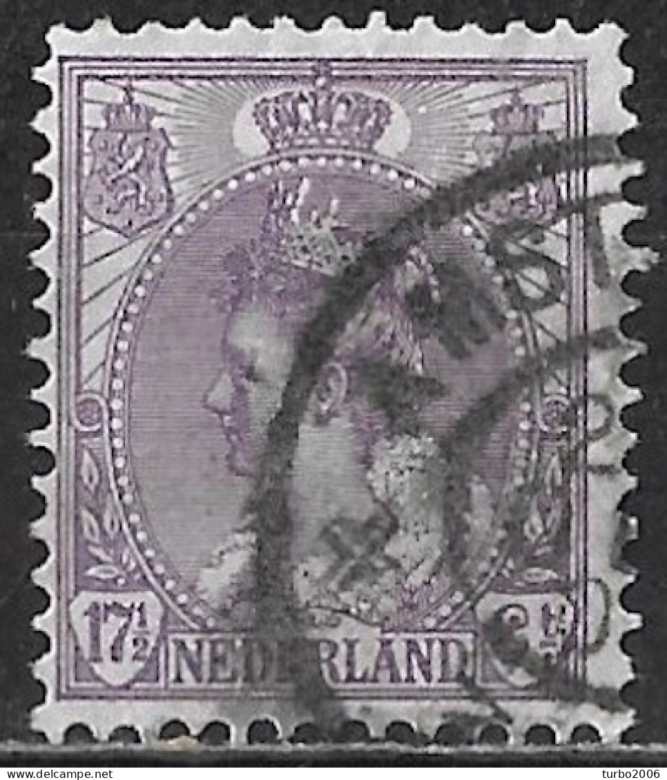 Gebroken Straal Rechts Van De Kroon In 1899 Koningin Wilhelmina 17½ Cent Violet  NVPH 66 - Plaatfouten En Curiosa