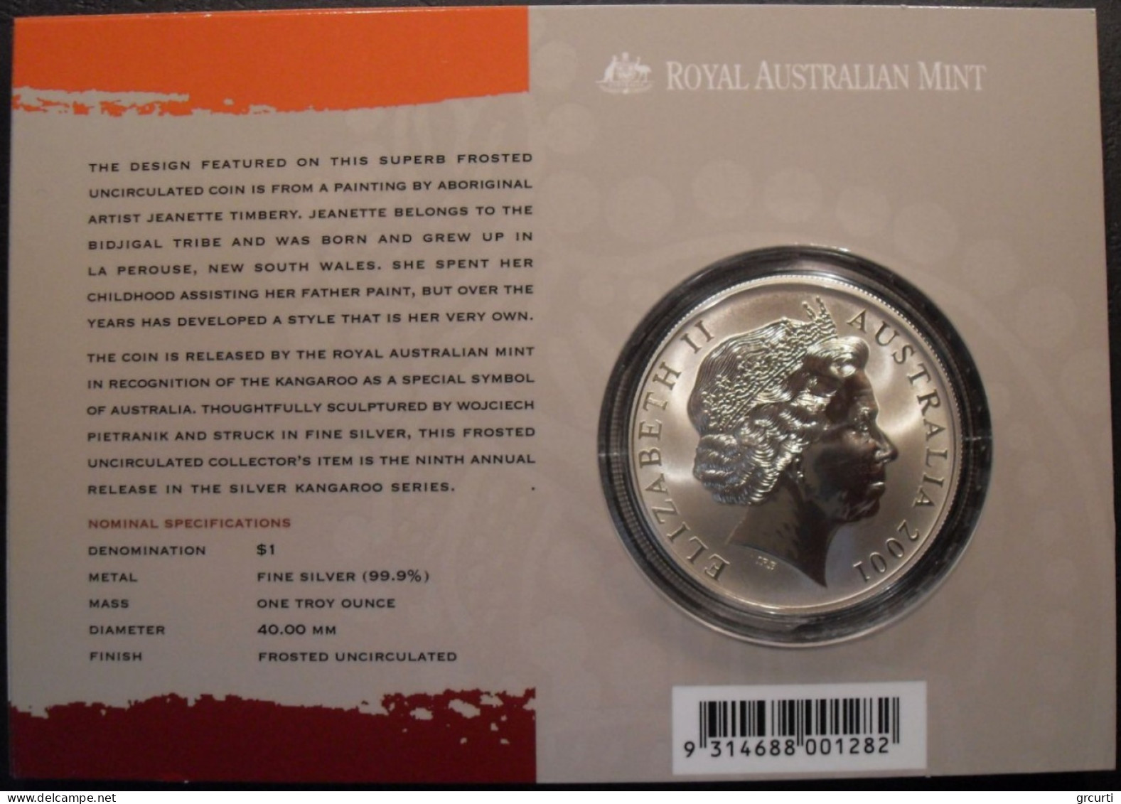 Australia - 1 Dollar 2001 - Canguro - KM# 590 - Silver Bullions