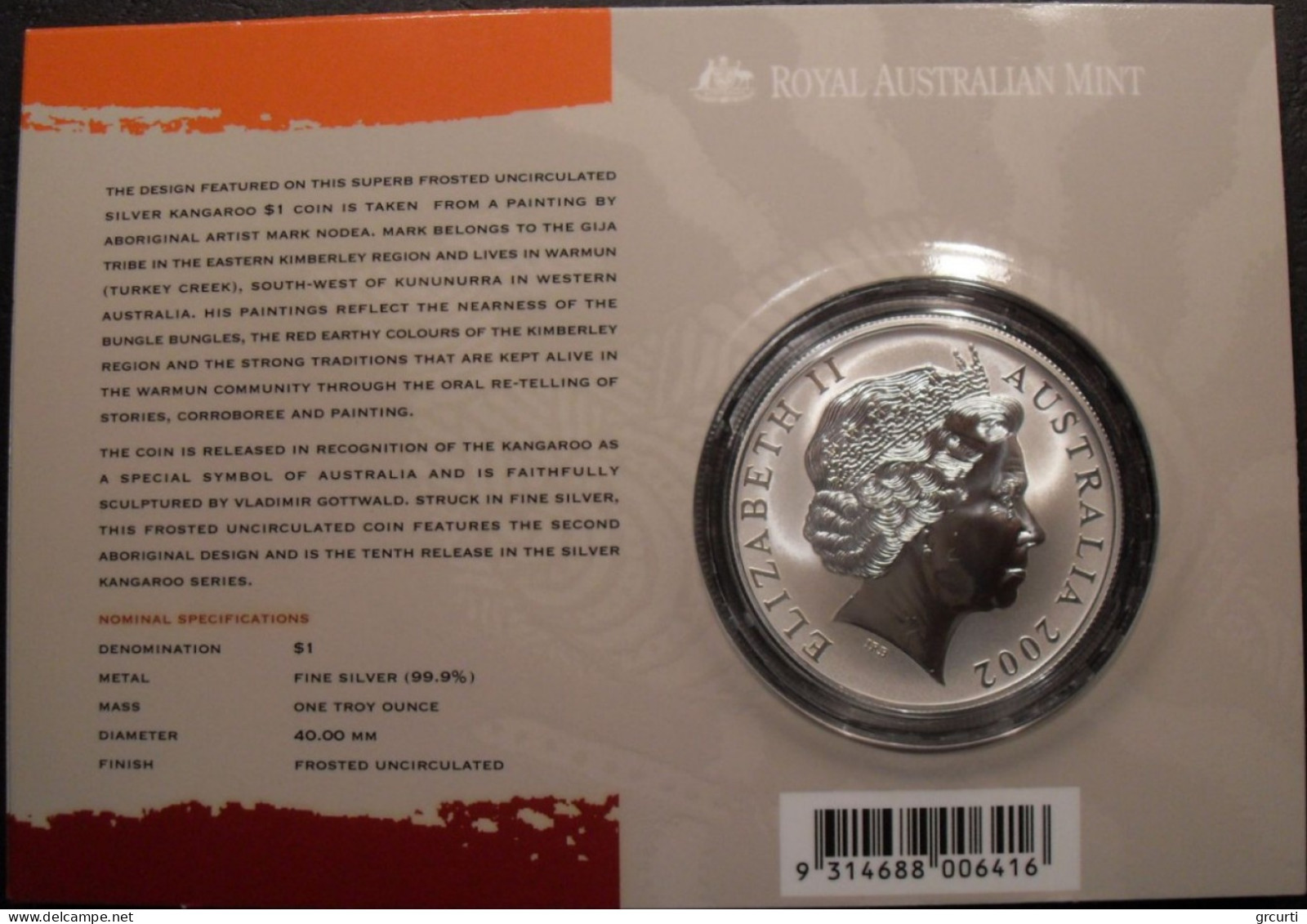 Australia - 1 Dollar 2002 - Canguro - KM# 642 - Silver Bullions