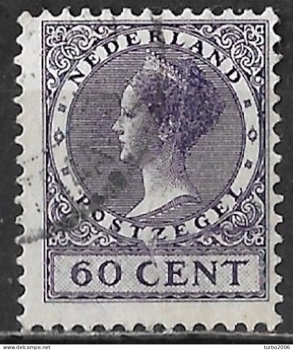 Verticale Kras In Het Midden Van 1924-1926 Cijfer / Koningin Wilhelmina Veth 60 Ct Violet Zonder WM NVPH 162 - Abarten Und Kuriositäten