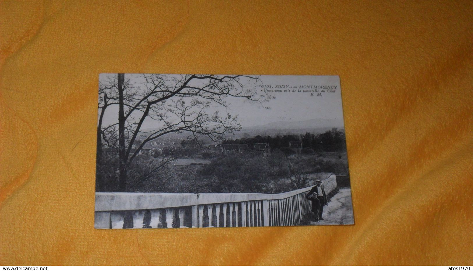 CARTE POSTALE ANCIENNE CIRCULEE DE 1938../ SOISY SOUS MONTMORENCY.- PANORAMA PRIS DE LA PASSERELLE DU ..CACHETS + TIMBRE - Soisy-sous-Montmorency