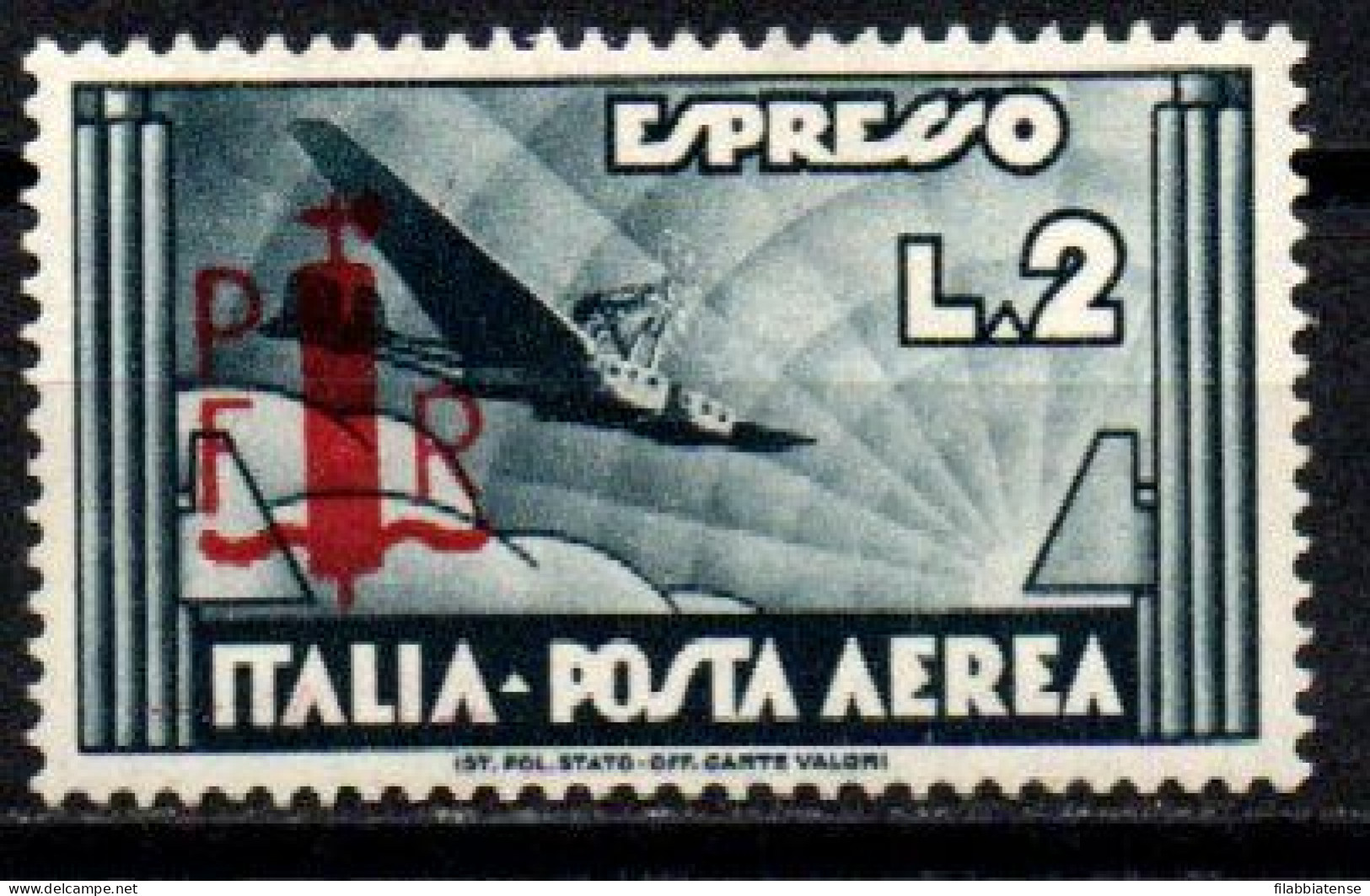 1944 - Italia - Servizi Privati - Alessandria 2 Lire Posta Aerea/espresso Soprastampata    ------- - Emissions Locales/autonomes