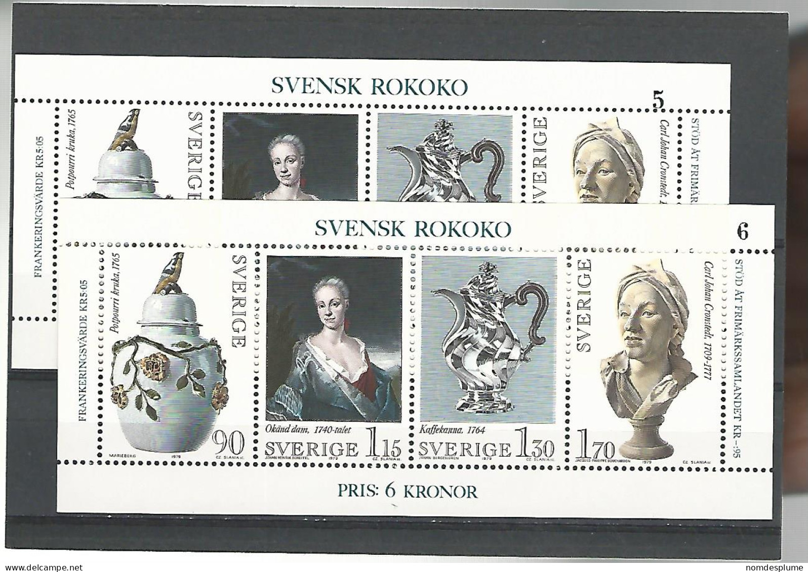 54206 ) Collection Sweden Block 1979 MNH - Collections