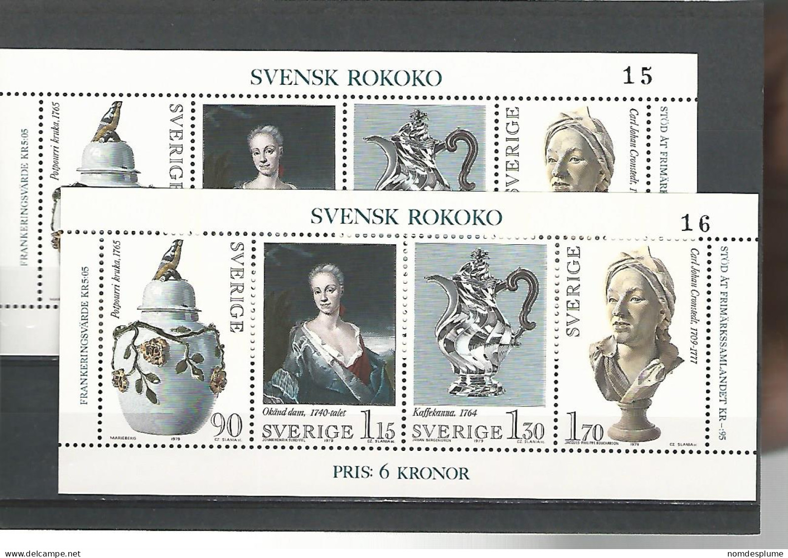 54207 ) Collection Sweden Block 1979 MNH - Collections