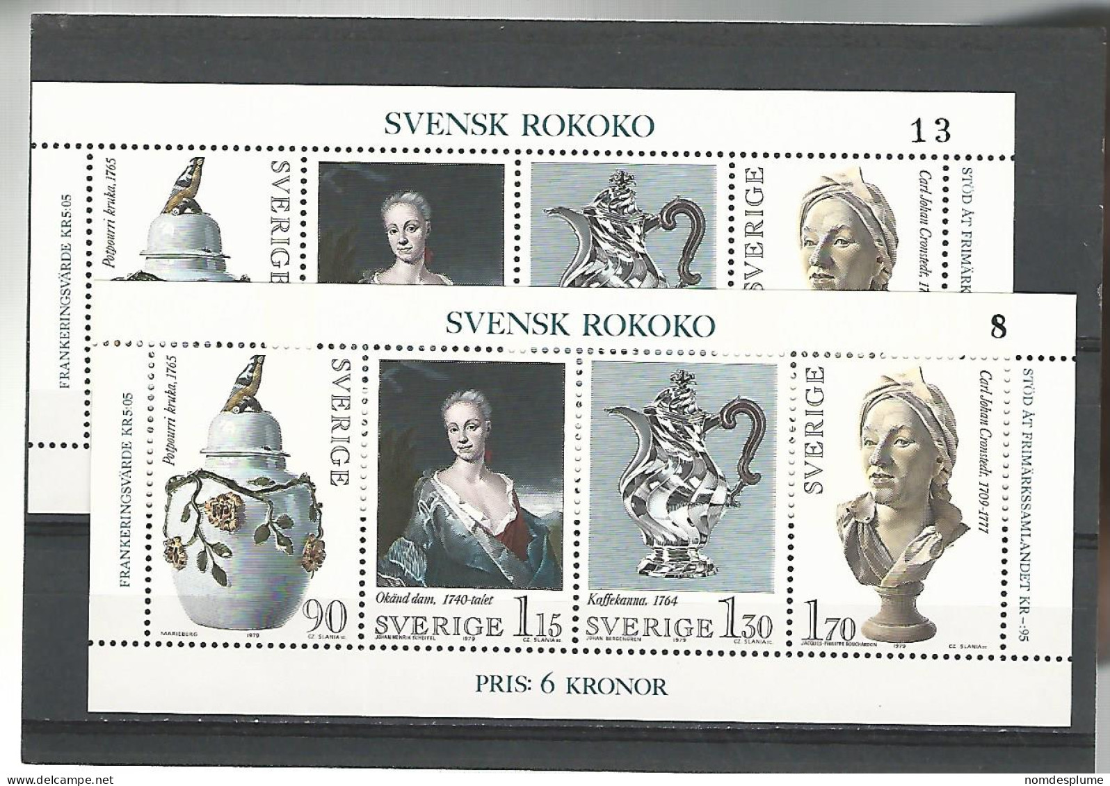 54208 ) Collection Sweden Block 1979 MNH - Collections