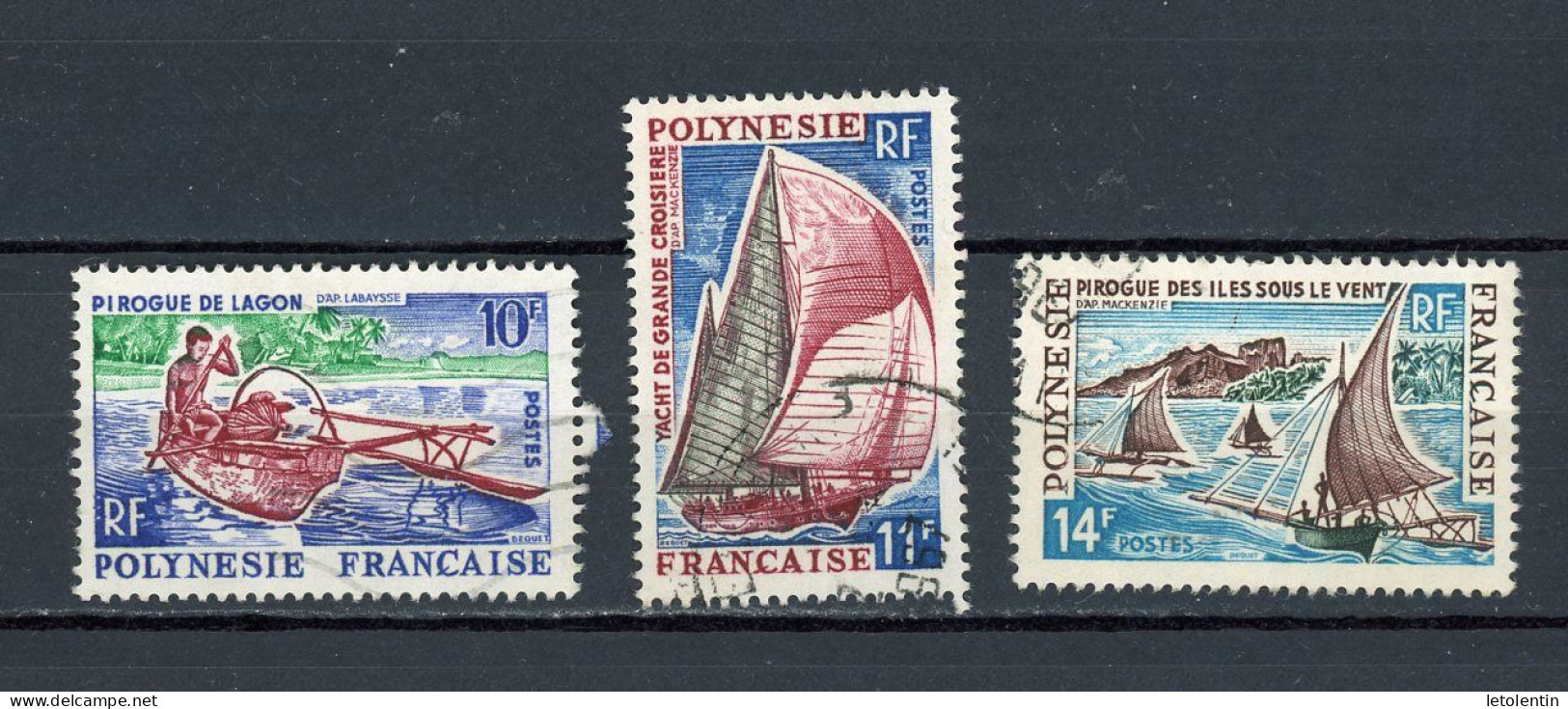 POLYNESIE - BATEAUX   - N° Yt 36+37+39 Obli. - Used Stamps