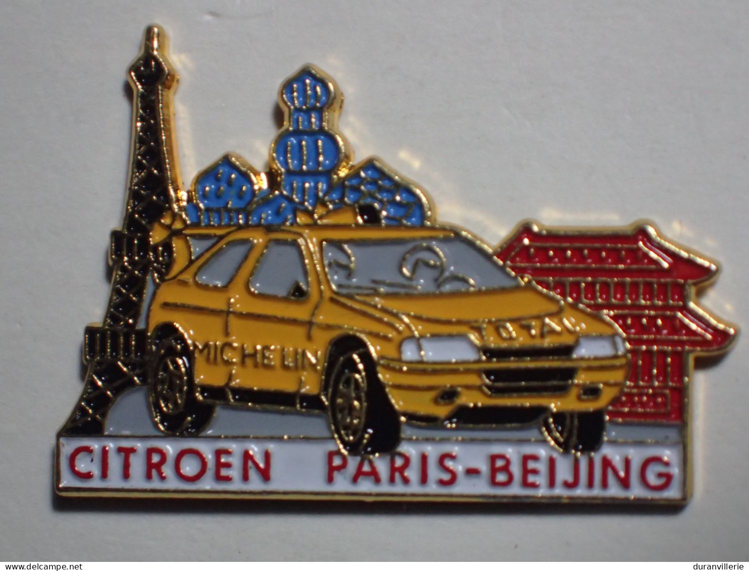 Pin's Citroen ZX RALLYE PARIS BEIJING Michelin, Total - Citroën