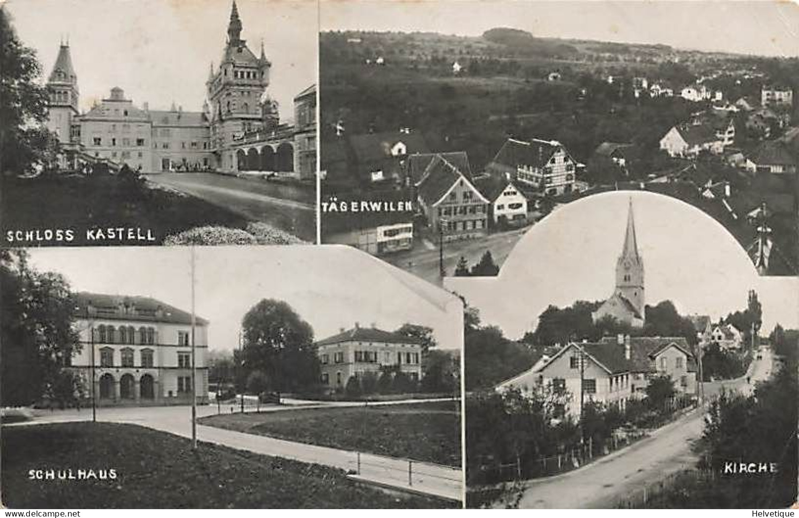 Tägerwilen 1930 Kirche Schloss Schulhaus Distrikt Kreuzlingen - Kreuzlingen