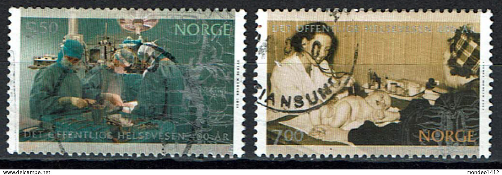 Norway 2003 - Yv.1410/1411 Mi.1467/1468 - Used - Service Public De Santé - Gebraucht