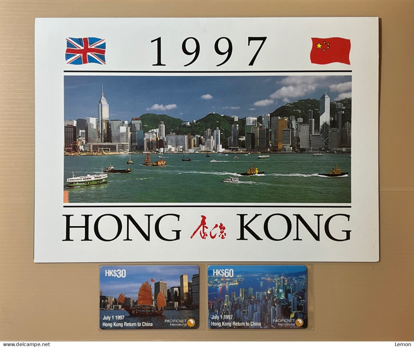 Mint Hong Kong PACIFICNET Phonecard, Return To China, Set Of 2 Mint Cards With Folder, 750 EX Only - Hongkong