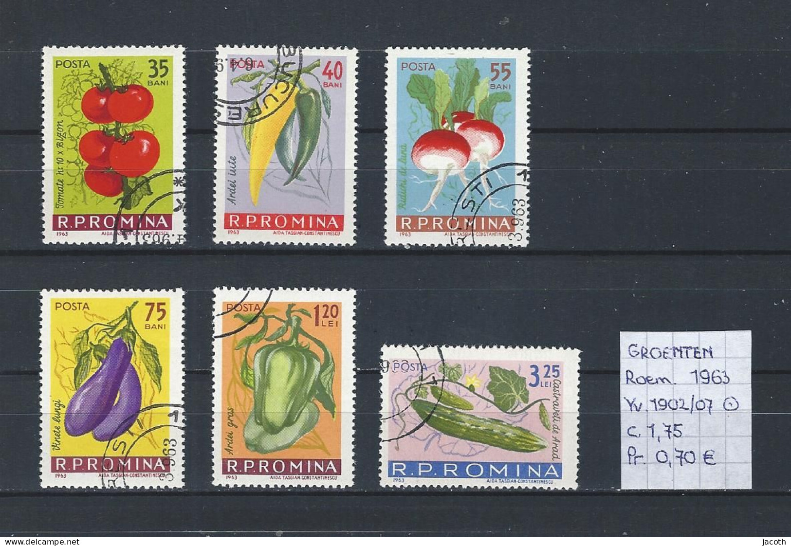 (TJ) Groenten - Roemenië YT 1902/07 (gest./obl./used) - Vegetables